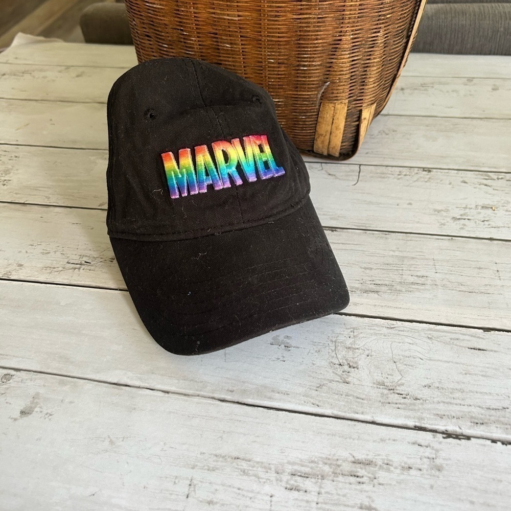 Disney Pride Edition Marvel Rainbow Letter Baseball Cap Adjustable Black Symbols